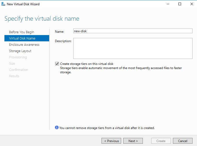 Specify the virtual disk name