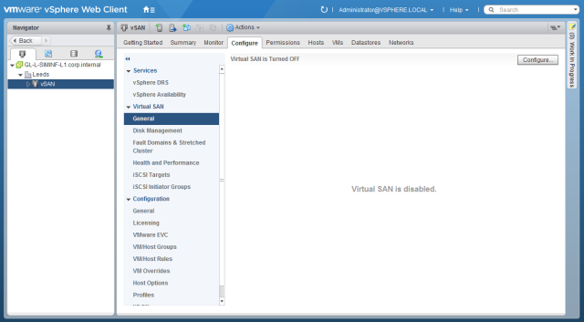VMware - vSphere Web Client - vSAN Configure - General