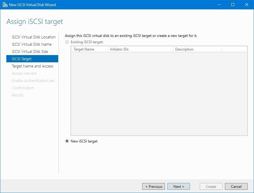 Assign iSCSI target