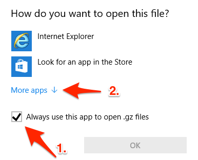 How do you want to open this file - More apps - Always use this app
