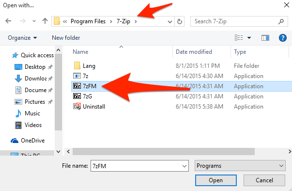 Open with - Open folder - Look for a File