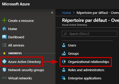 Go to the Azure Active Directory blade and select "Organizational relationships"