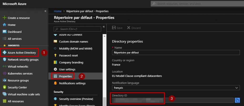 copy and paste your Azure Active Directory ID as shown below