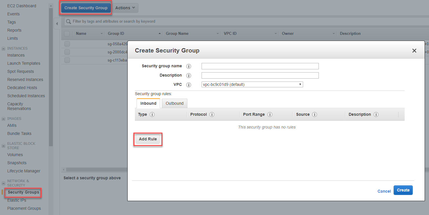 Create Security Group