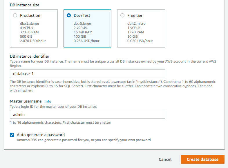 DB instance identifier