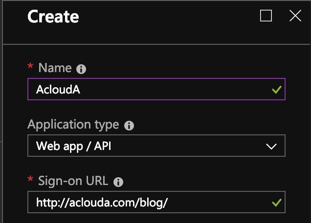 Choose the Web app / Api type