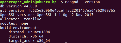 mongod --version 