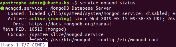 service mongod status