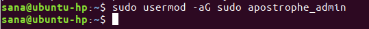 sudo usermod 