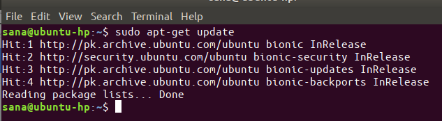 sudo apt update