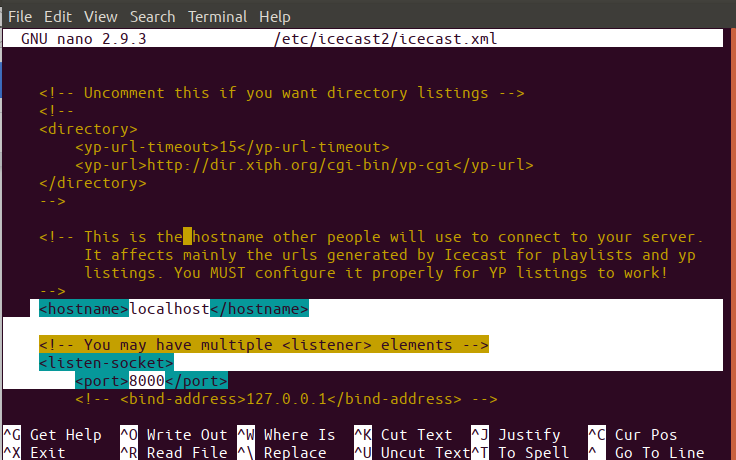 <hostname> and <port>