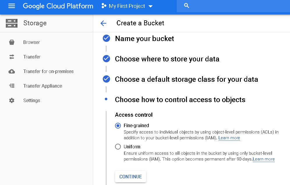 “Fine-grained” and “Uniform” options 